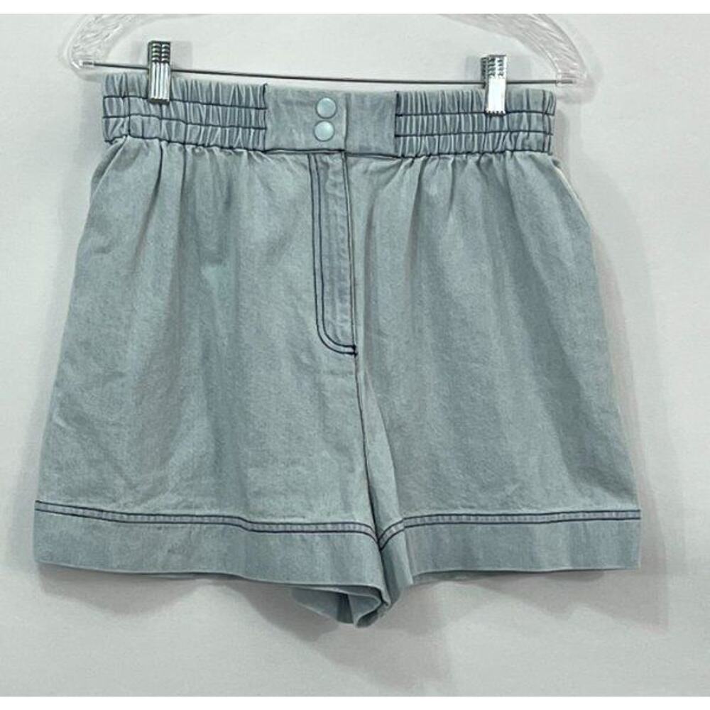 HUNTER BELL Sz S Small Light Denim Aspen Shorts Elastic Waist High Rise k - Picture 8 of 11